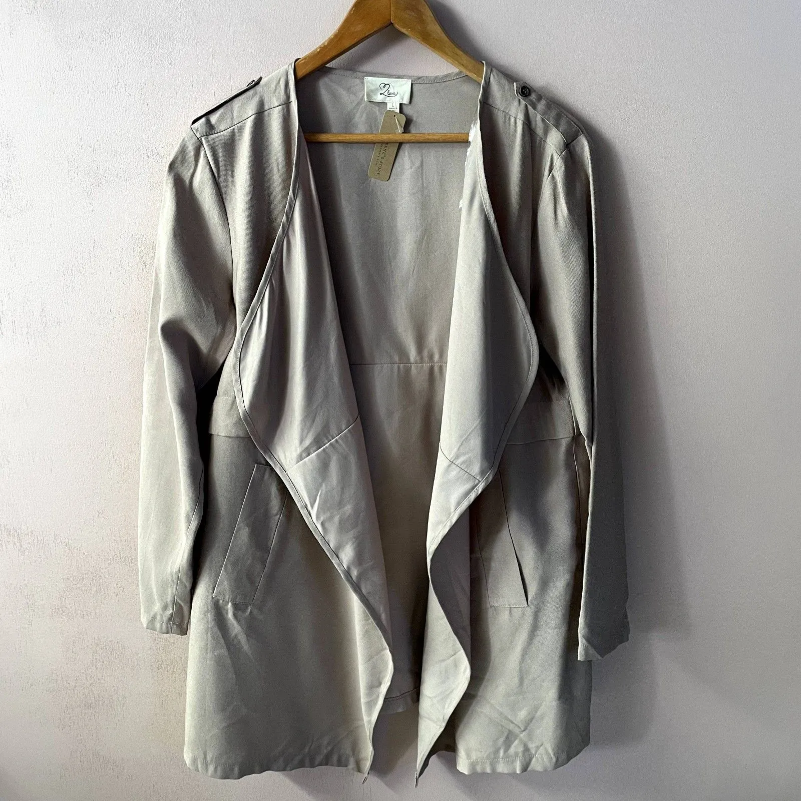 Irene’s Story Nude Open Front Jacket NWT Size L Tan Size L - Image 3