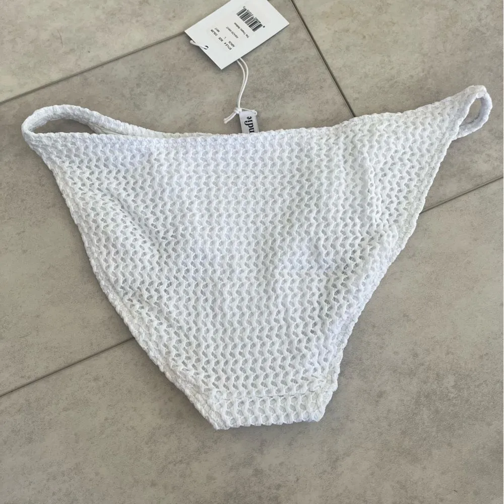 NWT Demi Moore Andie Swim White Crochet Tropez Bottom Large Midrise Classic Fit - Image 10