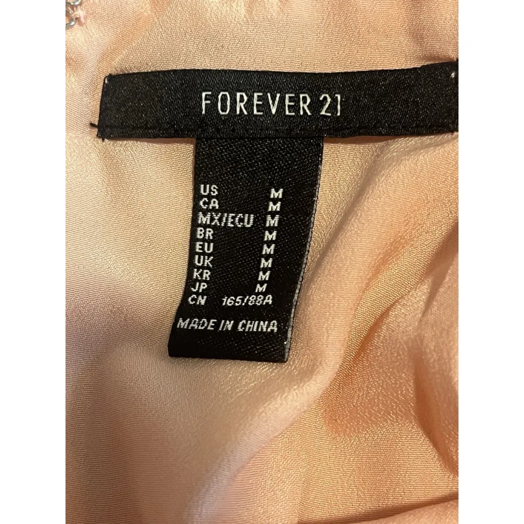 Forever 21 Mini Dress Womens Medium Pink Sleeveless Strappy Apron Low Back NWT - Image 5