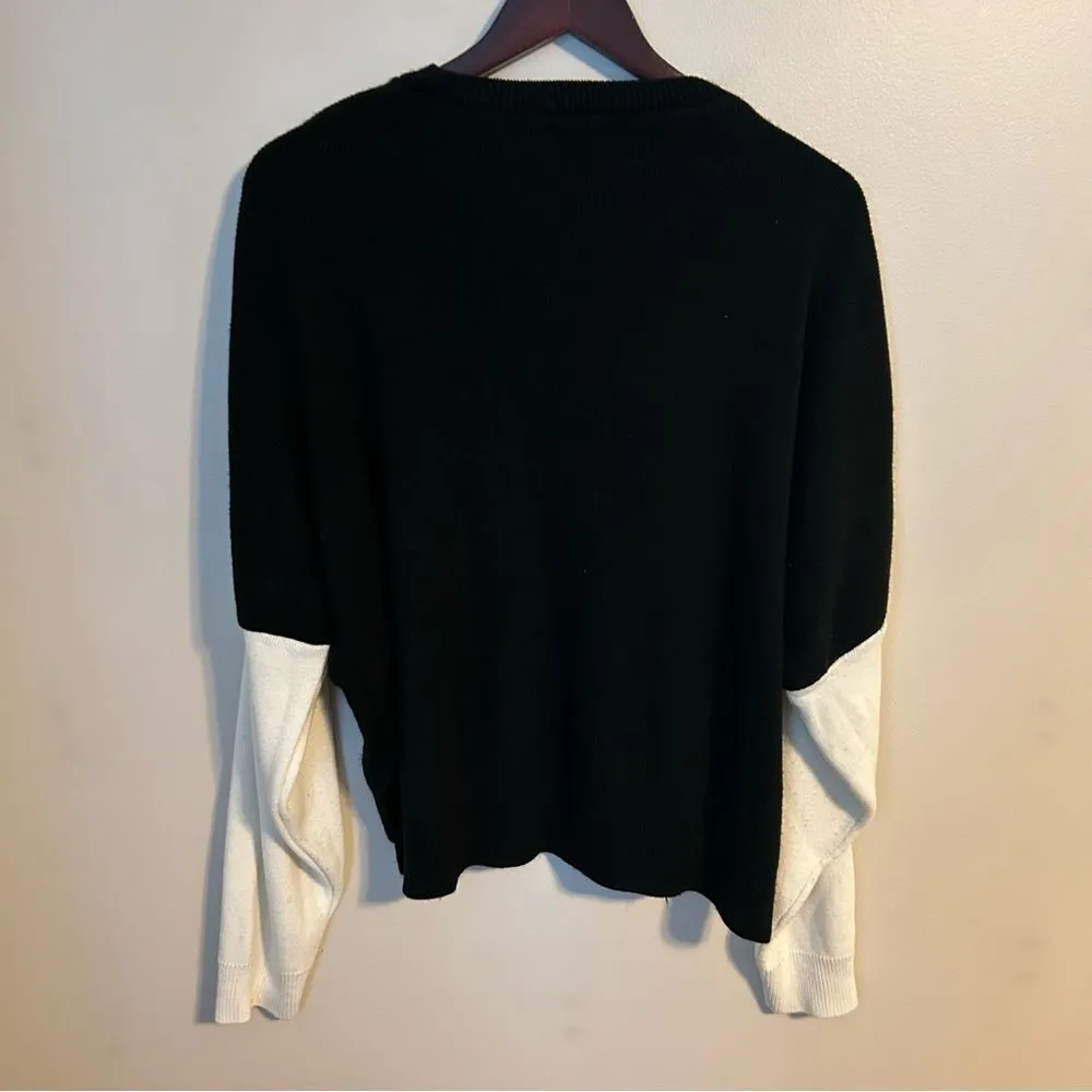 PrettyLittleThing Sweater Crewneck Colorblock Black White Knit Casual Neutral - Image 3