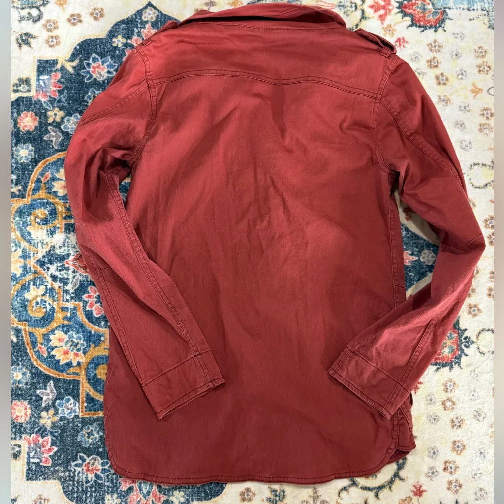 74 Kersh Red Orange Utility Jacket Size xs - Image 3