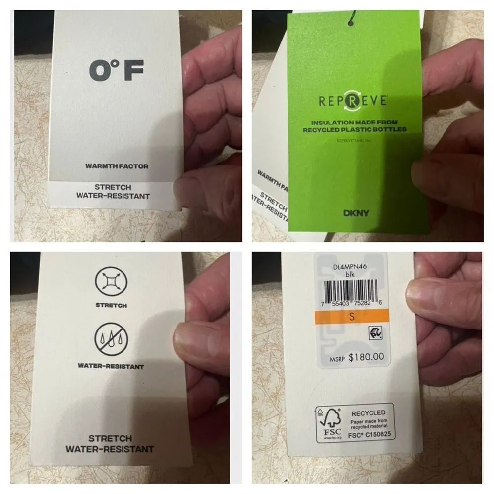 Dkny Bib Puffer Coat Black Sz S NWT - Image 7