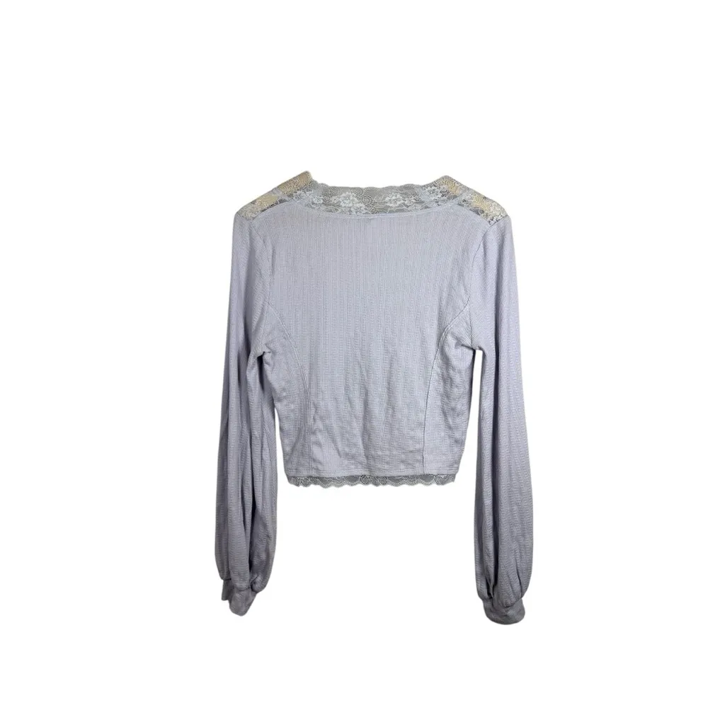 Free People Run With Me Lace Trim Cardigan in Lilac Size M - Image 9