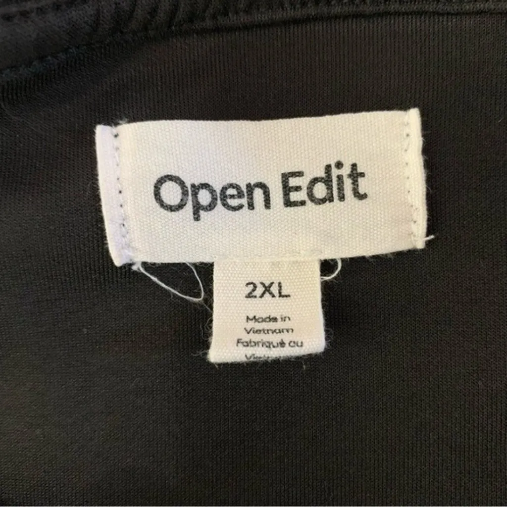 Open Edit Top 2XL Black Boxy Short Sleeve Oversized Minimalist Streetwear - Image 5