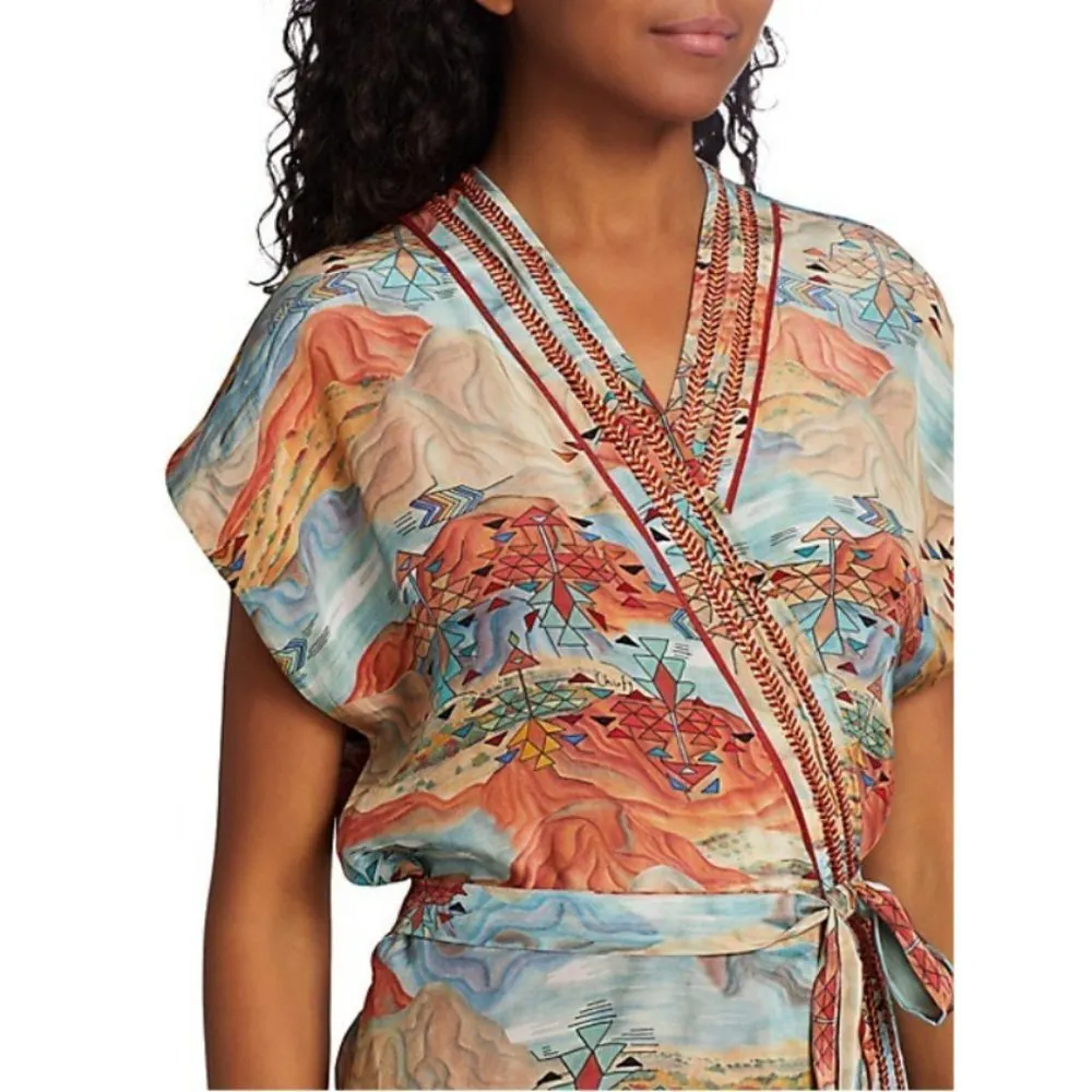 💕CHUFY💕 Amaru Short Dress ~ Embroidered Wrap Pattern Small S NWT - Image 10