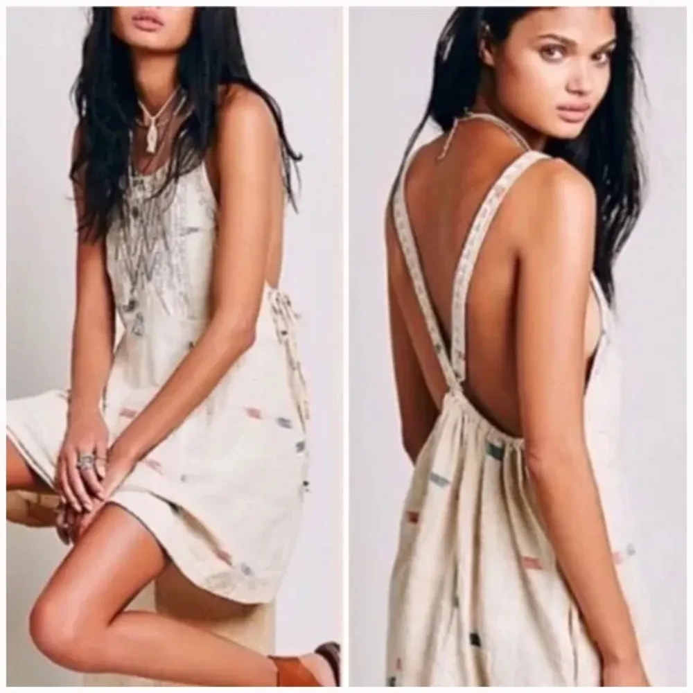 Free People Arizona Boho Mini Dress Jumper In Tea Combo Rare W-747 Size M - Image 4