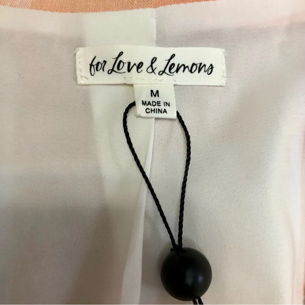 NWT  Eugenie Cropped Plaid Blazer Jacket Peach Apricot Pastel M - Image 8