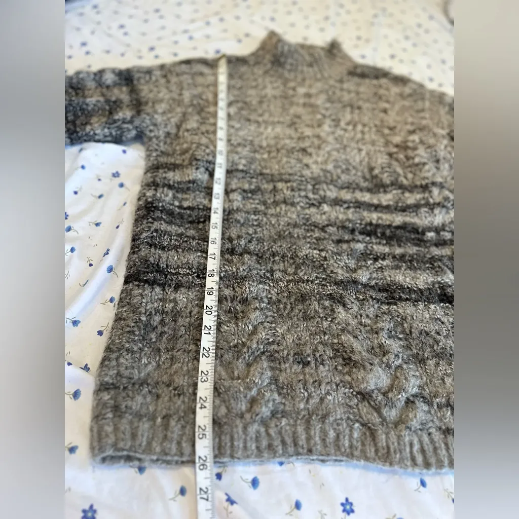 VTG 90s/ Y2K Sz:L DKNY Oversized Earth Tone Chunky Cable Knit Wool Blend Sweater - Image 4