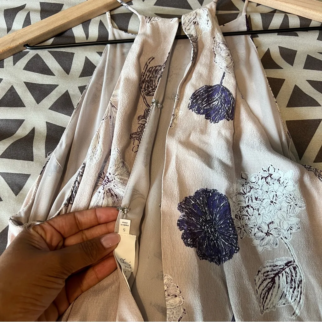 ASTR The Label Pascal Dress High Neck Purple‎ Floral Midi Dress Size Small - Image 12