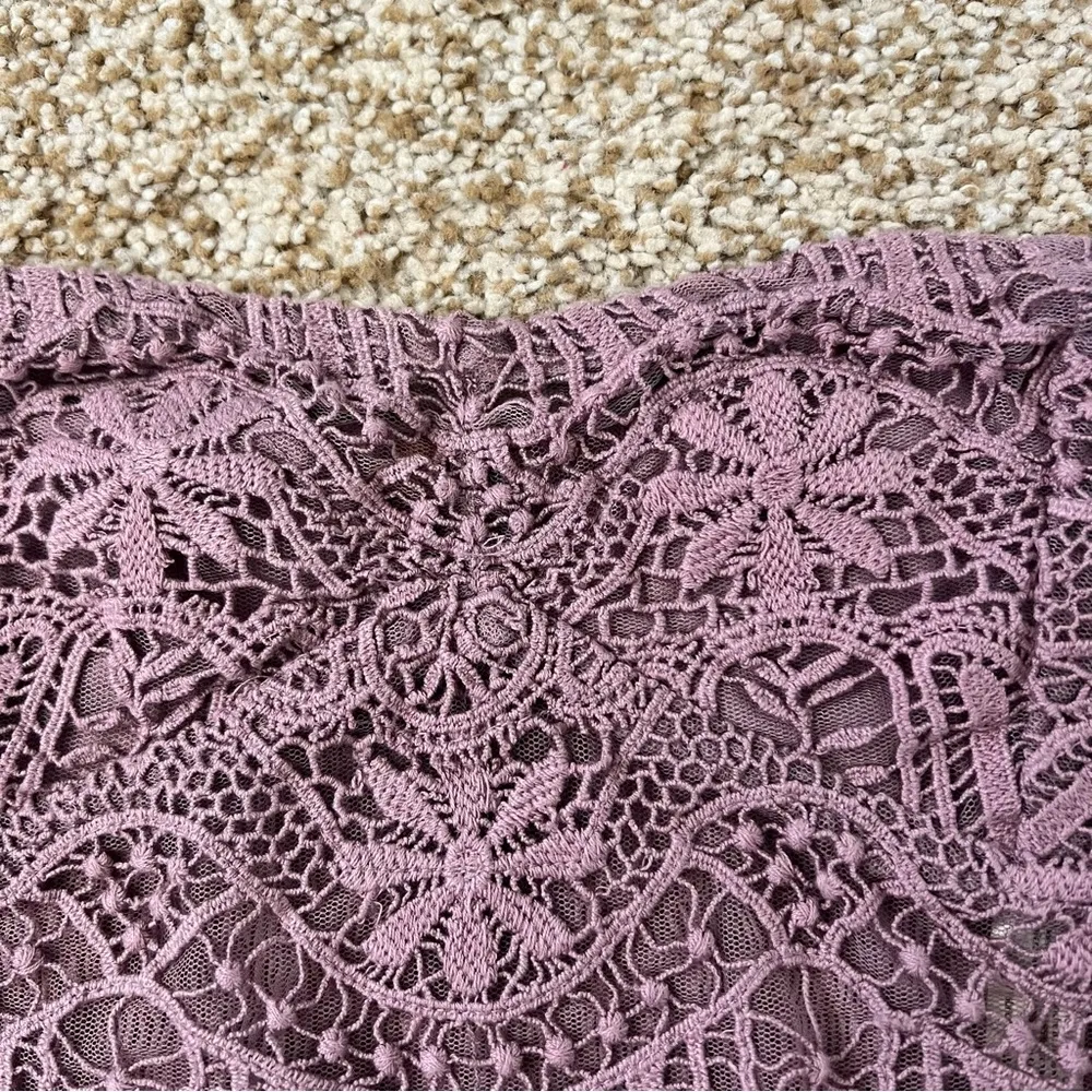 NWOT Free People One Lumi Purple Crochet Lace Smocked Bandeau in Dusty Purple S - Image 7