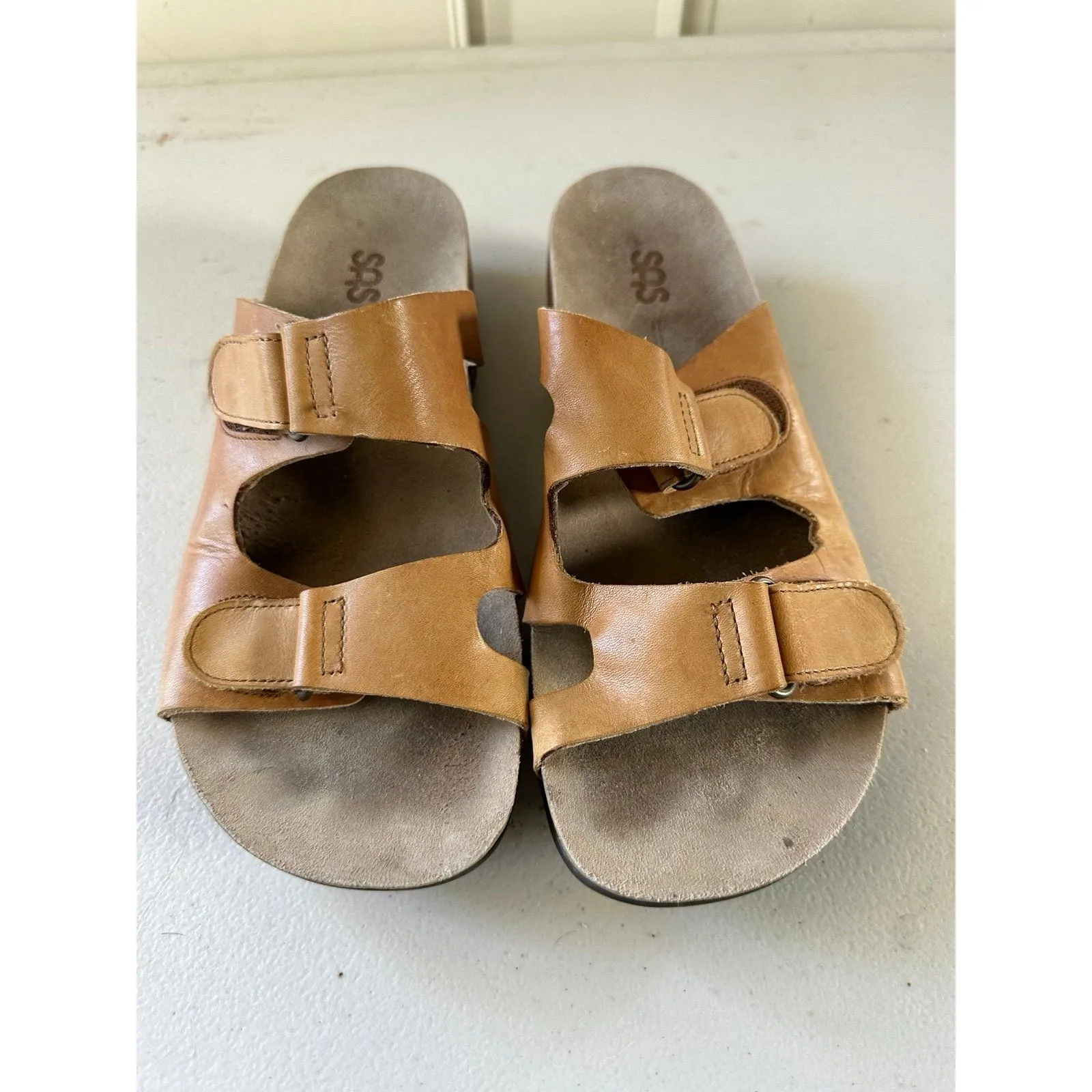 SAS Women's Seaside Leather Adjustable Double Hook Loop Strap Slide Sandal 9.5 M - Image 3