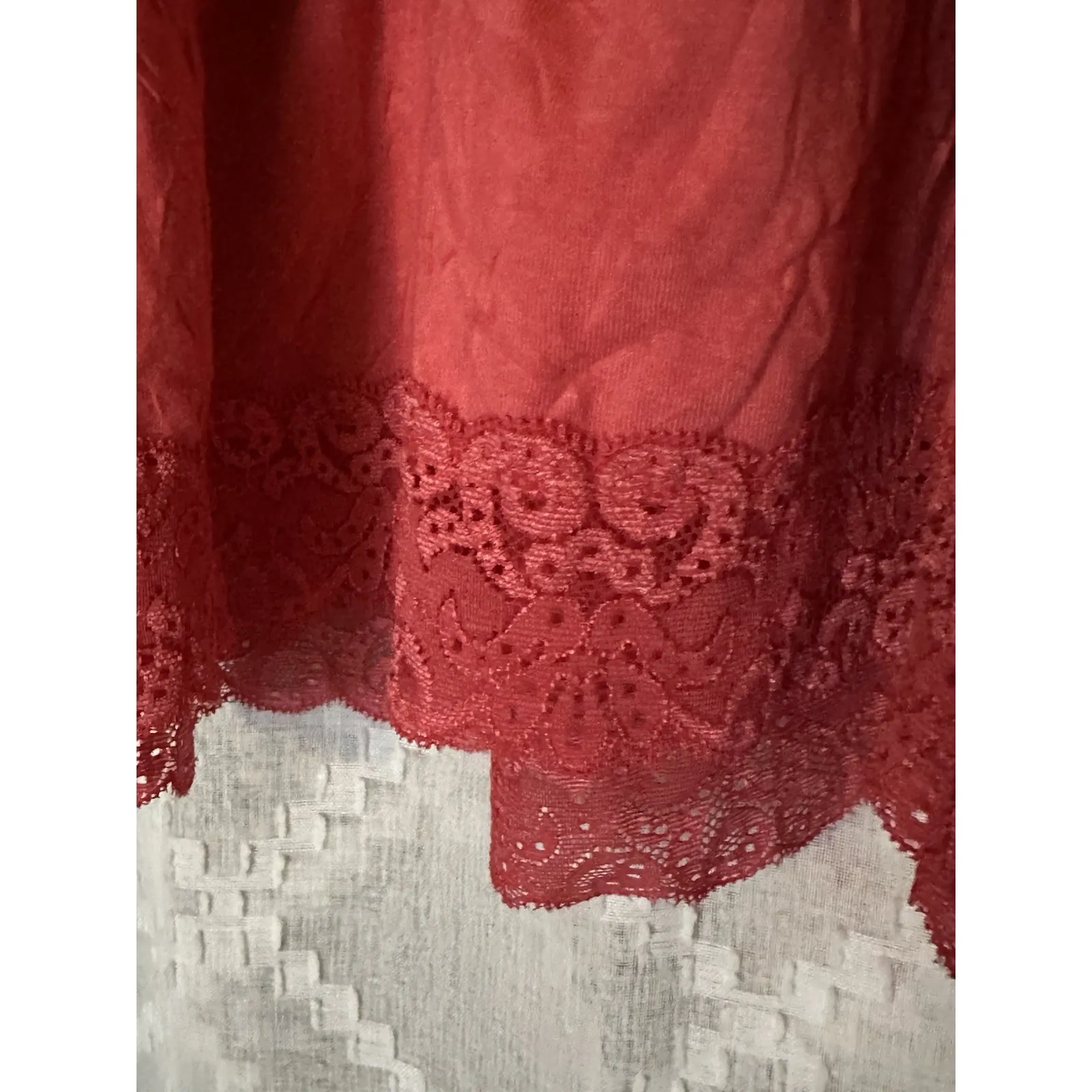 Women's Red Rust Tiered Boho Skirt Western Cowgirl Cottagecore Size 14/16 - Image 4