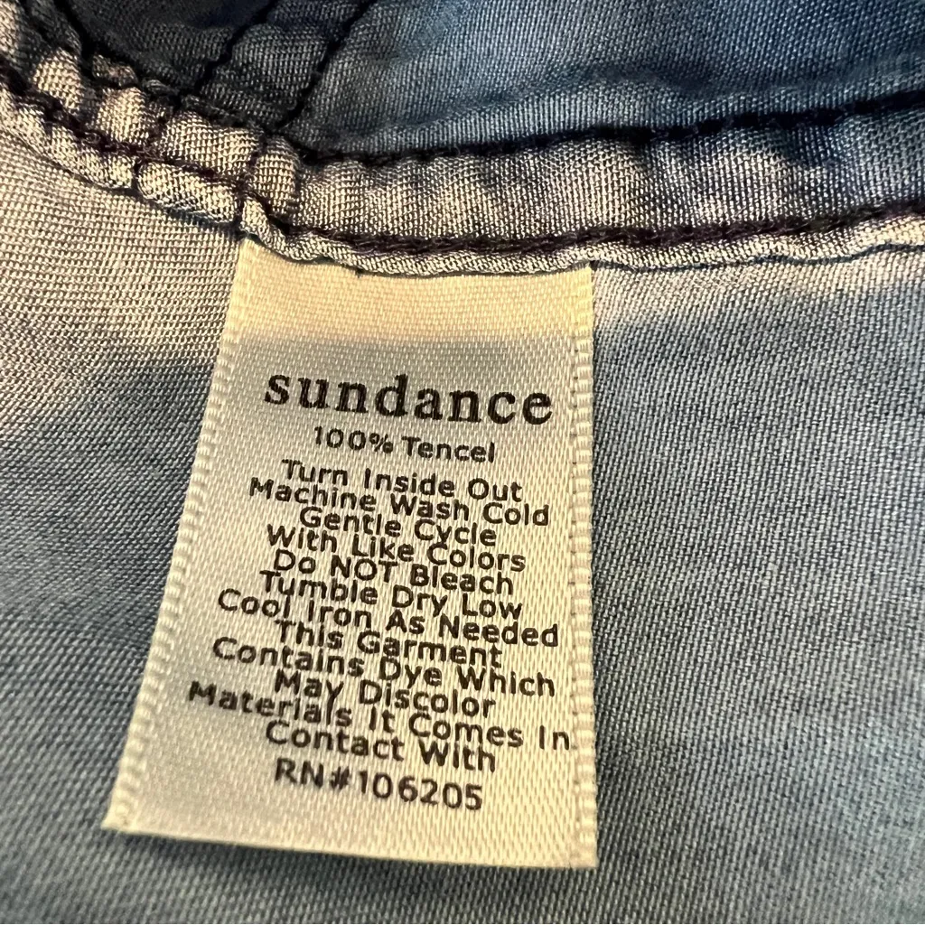 SUNDANCE chambray shirtdress country western size Petite Small - Image 10