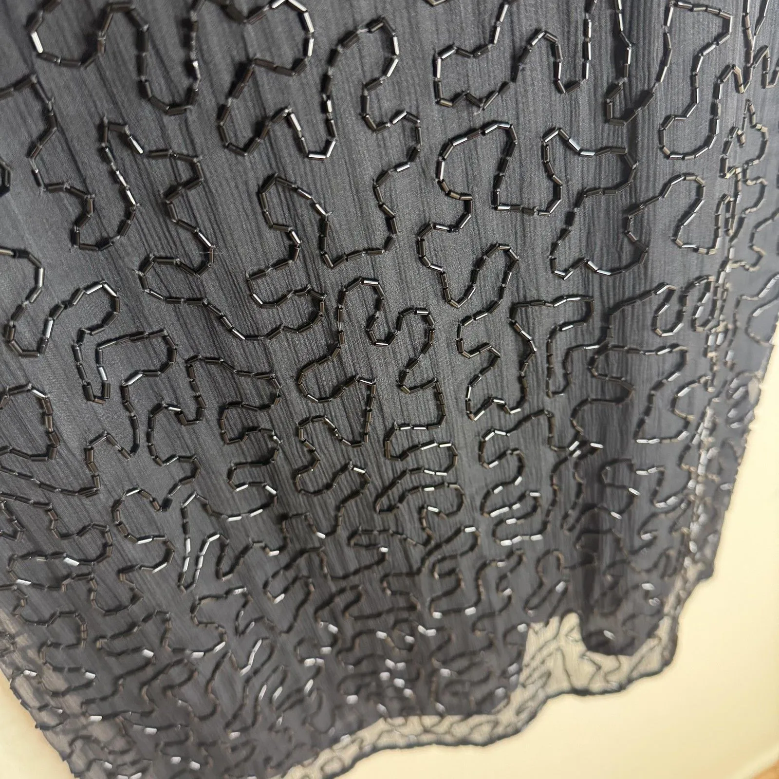 Vintage Swee Lo Dress Womens Small Black Sequin Beaded Cocktail Short Sleeve 90s - Image 4