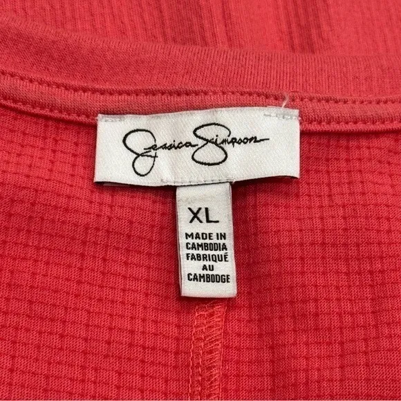 Jessica Simpson Pink Textured Midi Summer Spring Dress Women's Size XL - Image 8