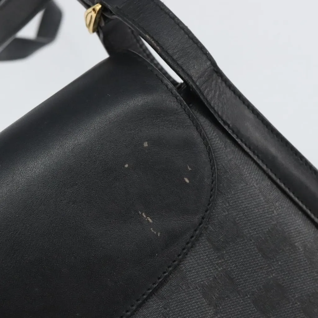 GG Supreme Shoulder Bag PVC Leather Black Gold 001 084 0905 Authentic - Image 4