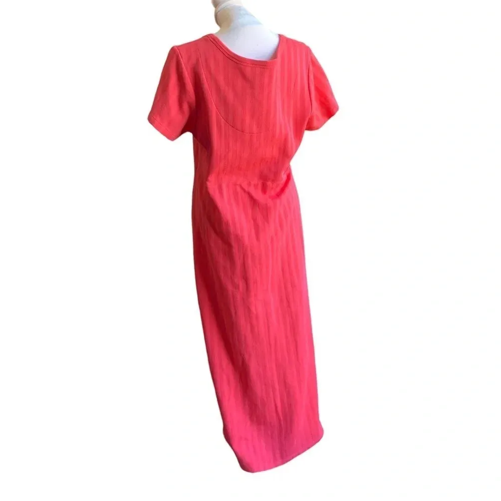 KEN Done Down Under Summer Dress Medium Coral Short Sleeve T - Image 2