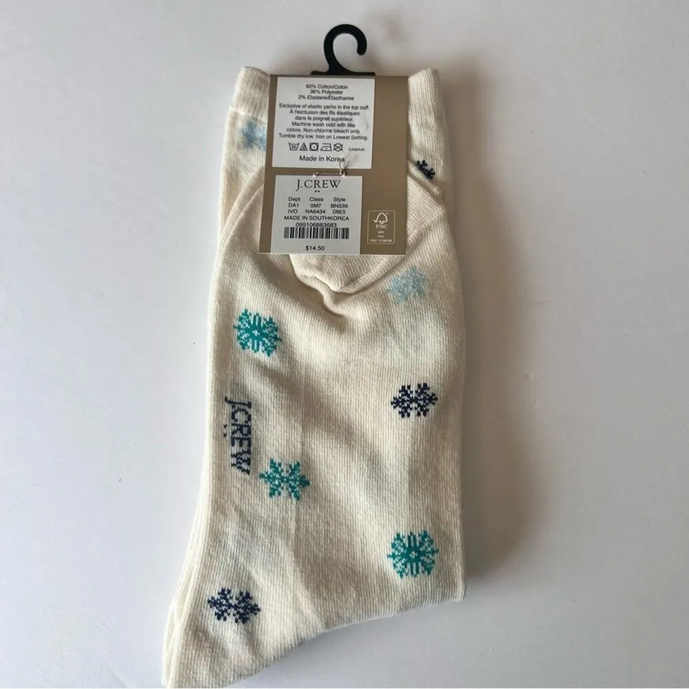 J.Crew Winter Snow Flake Theme style Trouser Socks One Size NWT - Image 5