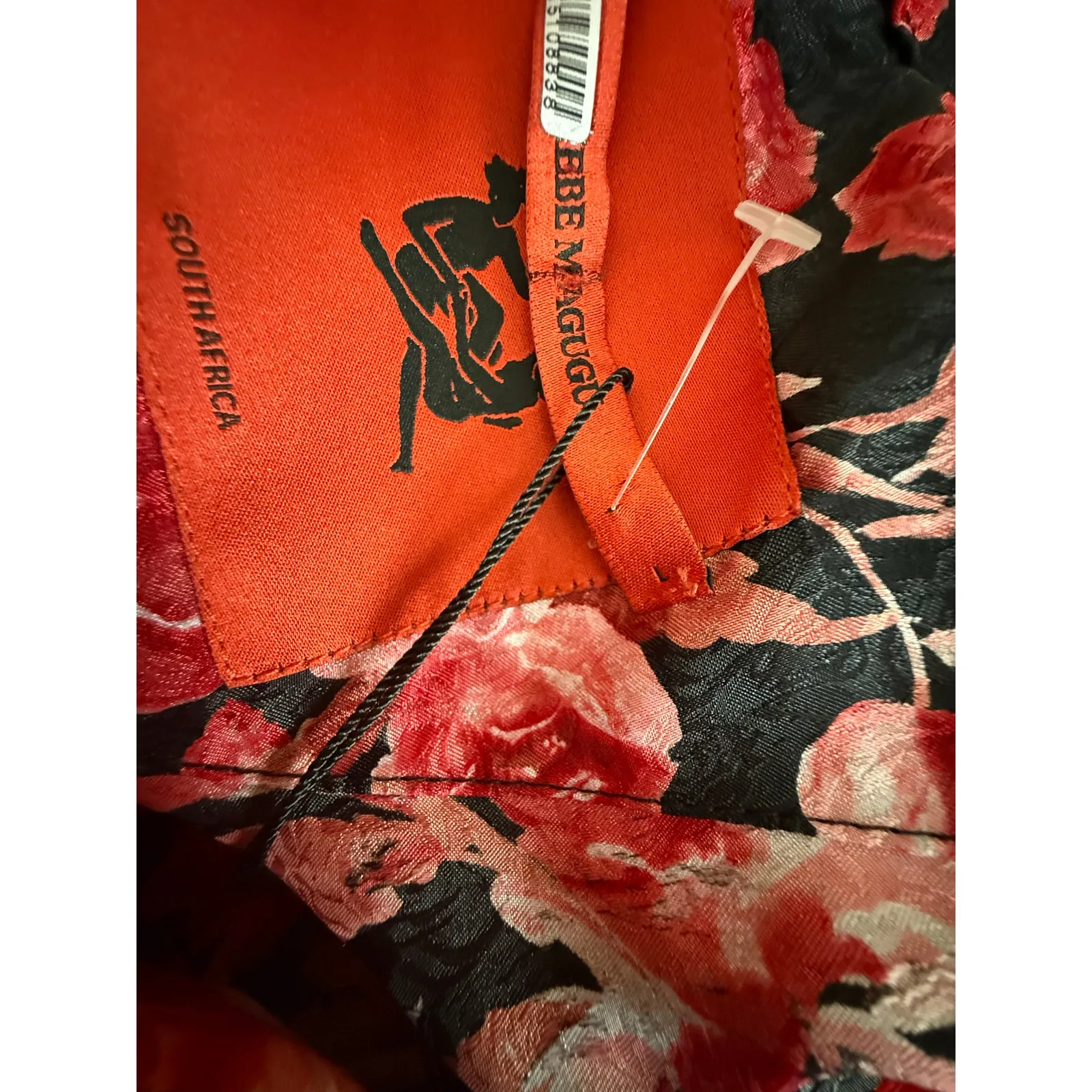 Thebe Magugu South Africa Nightmare Floral Blouse Women’s L Draped Sleeve Top Black Size L - Image 9