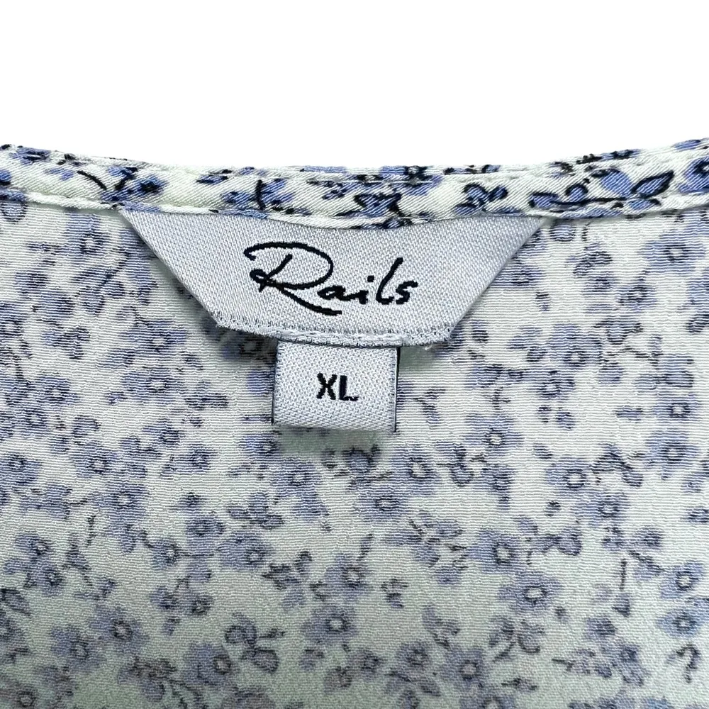 Rails  Helena Dress in Blue Garden Floral Print Mini Dress White/Blue Size XL - Image 8