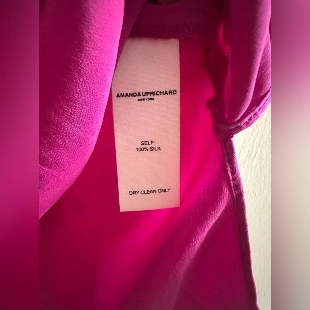 Amanda Uprichard Freya Silk Top in‎ Dark Pink Sz S - Image 6
