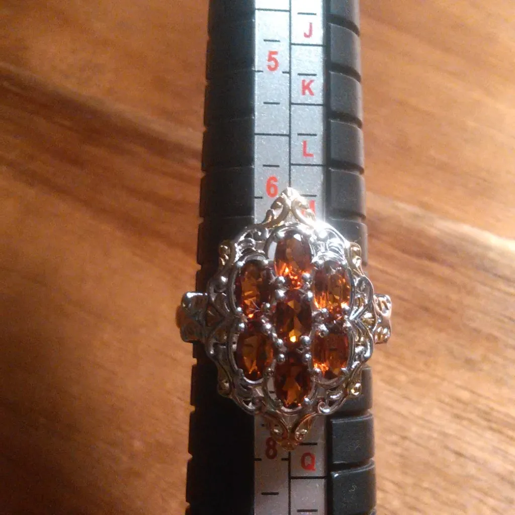 Brazilian Cherry Citrine Sterling Silver Blooming Ring (Size 7) - Image 4