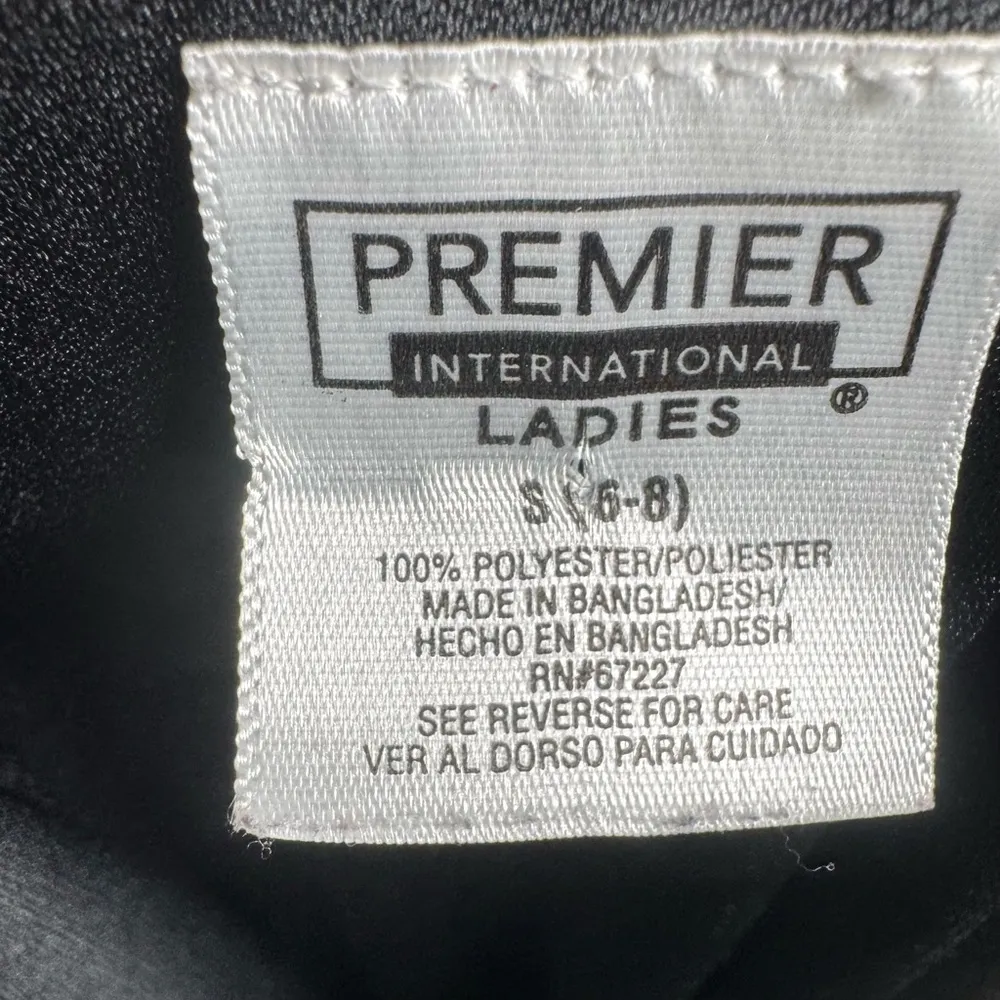 Premier International black and blue floral maxi dress size small - Image 4