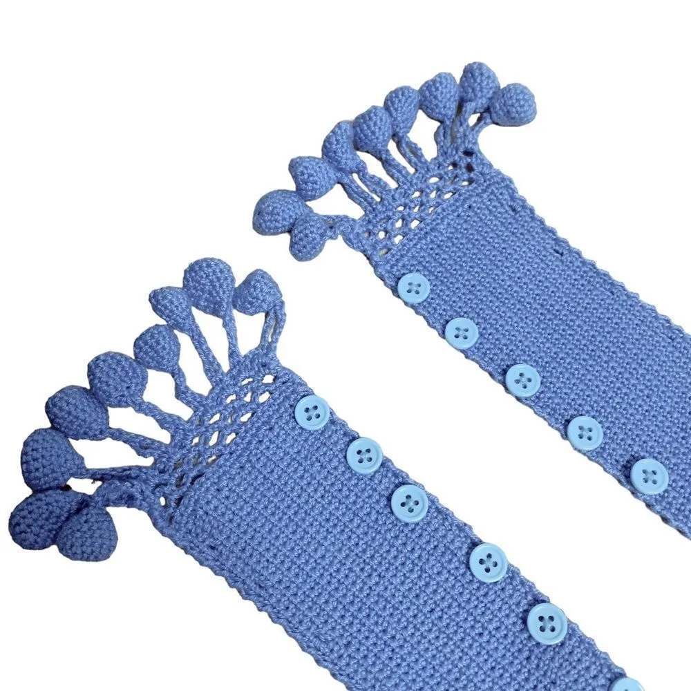 Blue Crochet handle cover for handbags - Image 4