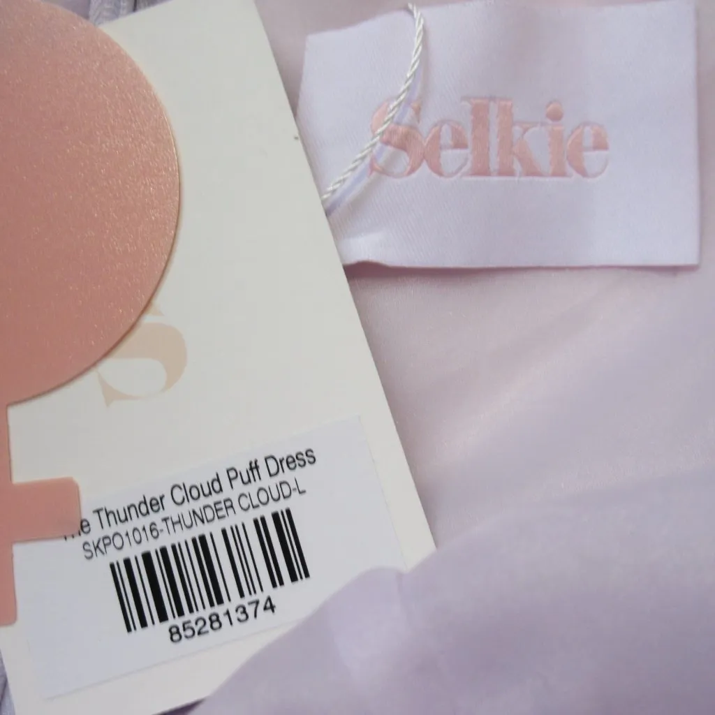 NWT Selkie Puff Mini in Thunder Cloud Purple Sheer Organza Puff Dress L Size L - Image 4