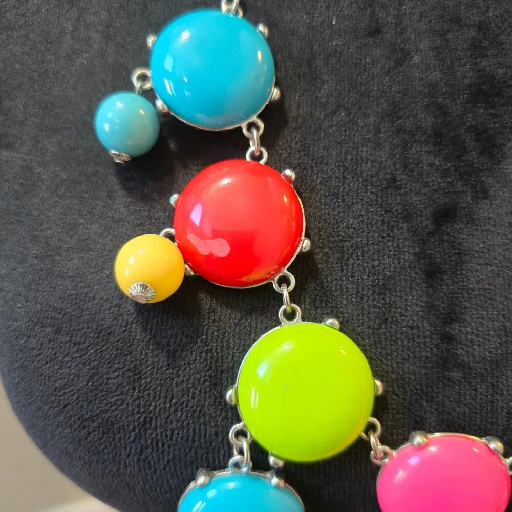 Womens Fashion Multicolor Bubble Gum Beaded Necklace Jewelry with Lobster Clasp Yellow - Image 5