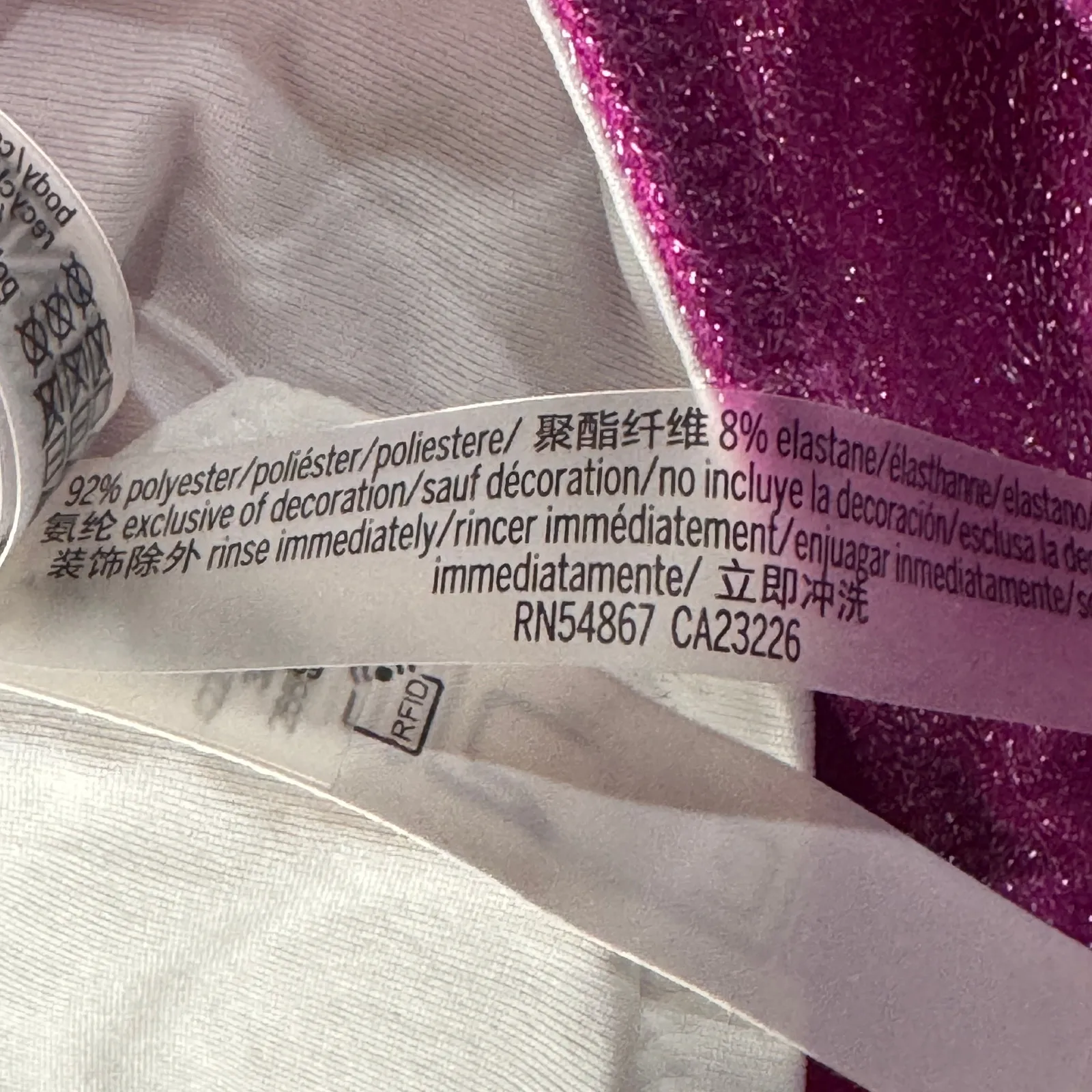 Victoria's Secret PINK Large Bandeau Bikini Swim Top Shimmery Stretch Padded Cup - Image 14