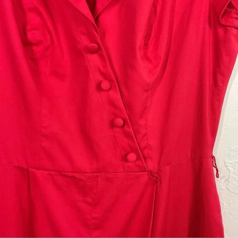 Gal Meets Glam Red Camille Short Sleeve Jumpsuit 4 NWOT - Image 4