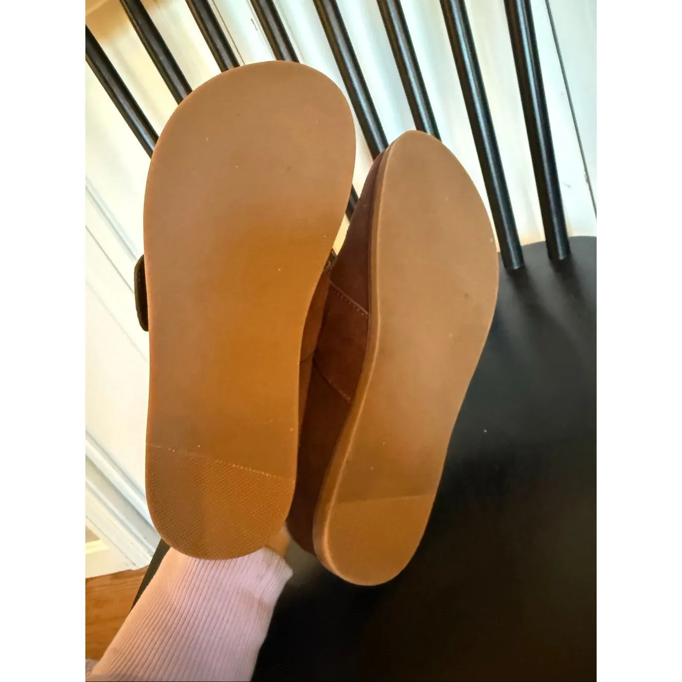 Kelsi Dagger Brooklyn Franklin brown suede buckle clogs size 6 - Image 6