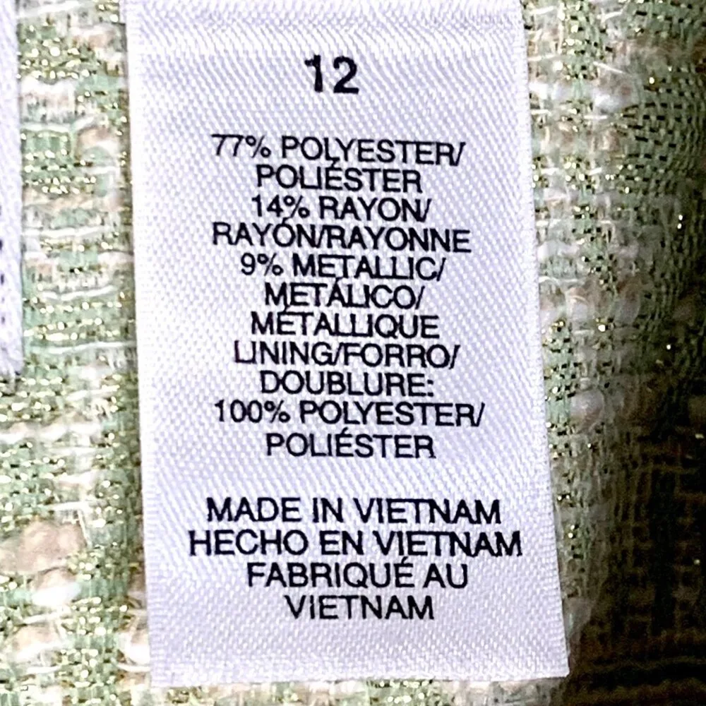 Alfred Dunner Green Metallic Paisley Dressy Blazer Size 12 Wedding Career Travel - Image 8