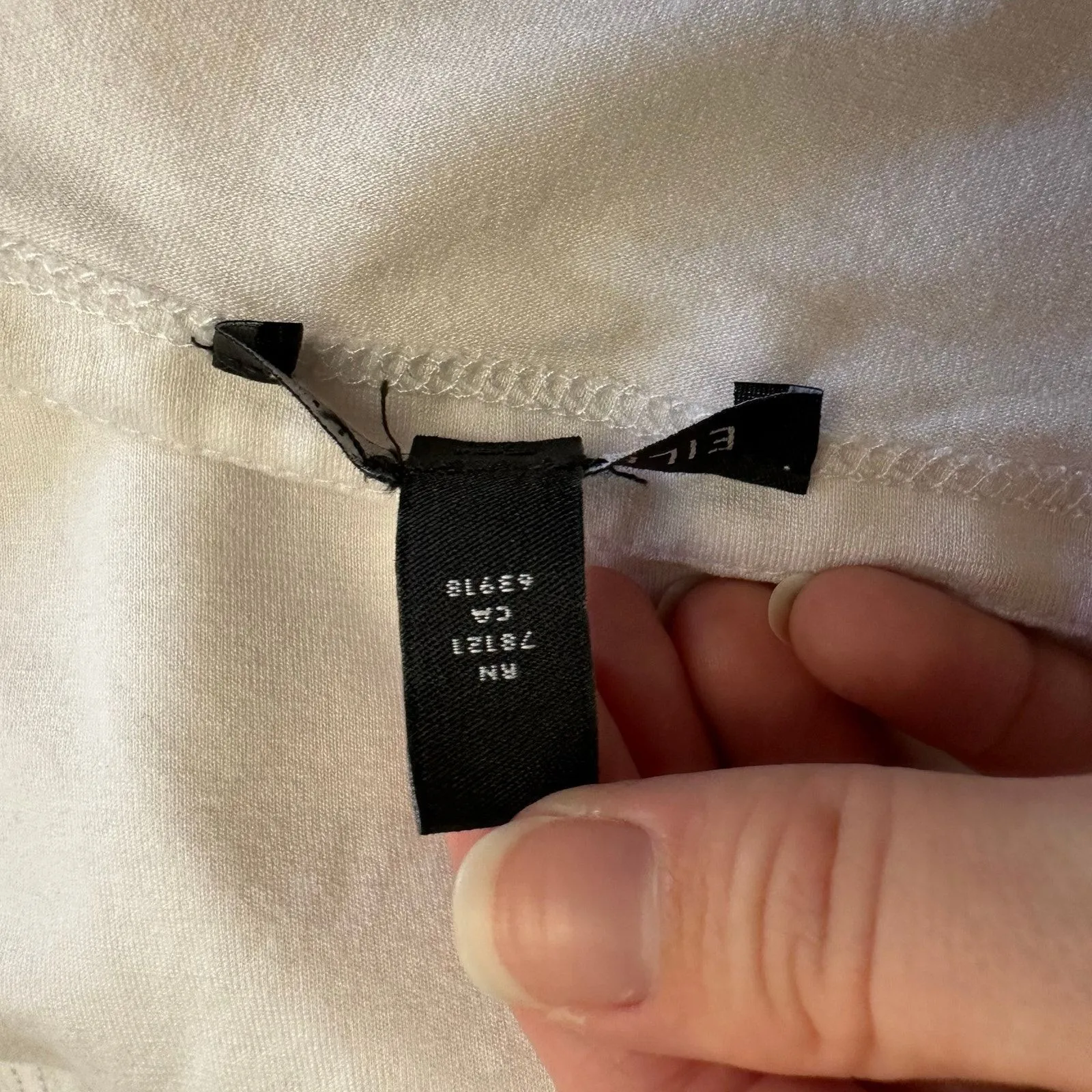 Eileen Fisher Women’s White Top S Boatneck 3/4‎ Sleeve Stretch Jersey Knit - Image 6