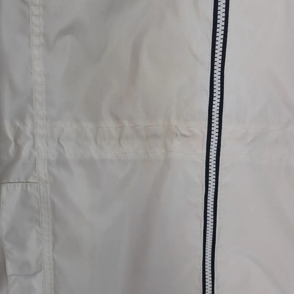 Tommy Hilfiger Windbreaker Jacket Womens Large Long White Spellout - Image 9