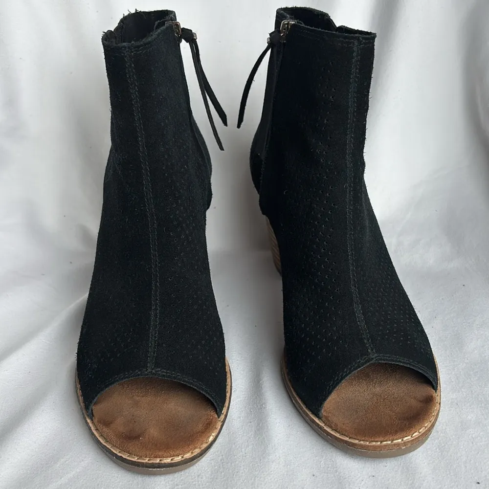 TOMS Women's Majorca Peep Toe Mid Calf Boot, 3" Heel, Size 8.5 - Image 2