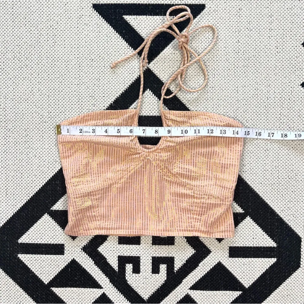 Jen's Pirate Booty High Desert Palm Leaf Corset in Gold Stripe Desert Rose Small - Image 5