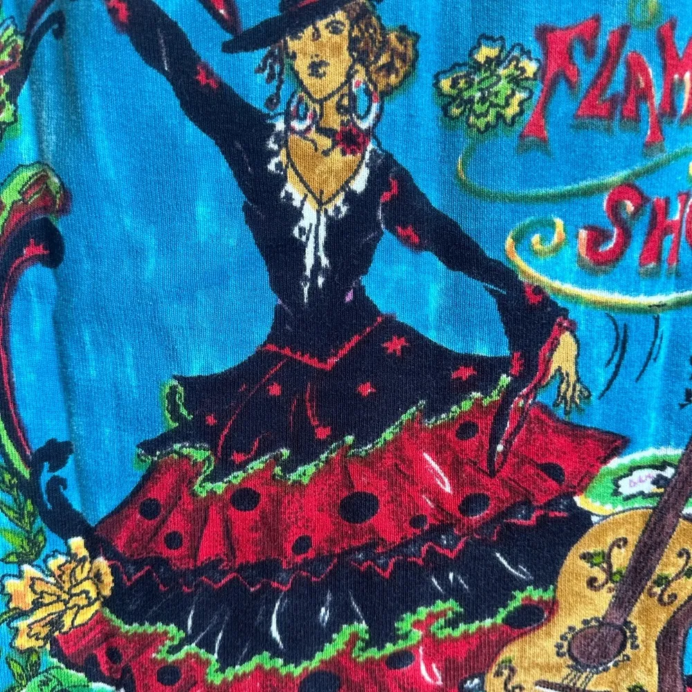 Blue Plate Flamenco Show Tabk Top Ladies Magazine Size Large Sz L - Image 4