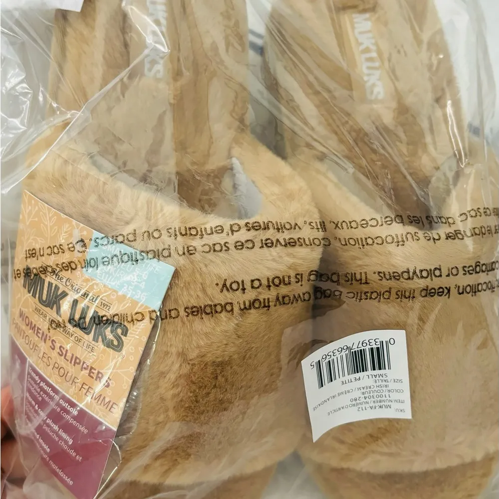 Muk Luks Tan Faux Fur Slides - Image 16
