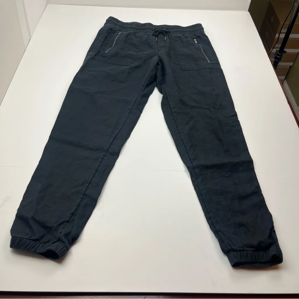 Athleta Cabo Linen Jogger Womens Size 10 Tall Black Style#‎ 530642 Coastal Pant - Image 3