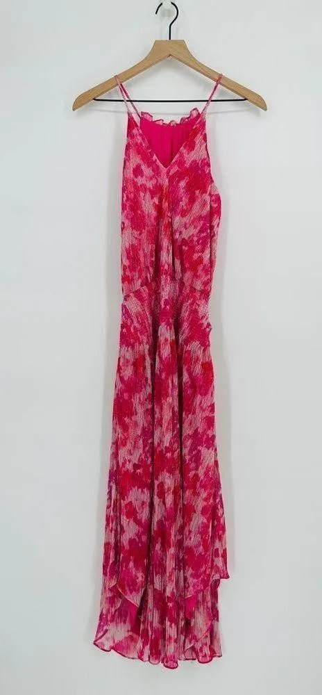 Ramy Brook Alexa Metallic Floral Blouson Midi Dress Rose Pink Women's Small NEW - Image 3