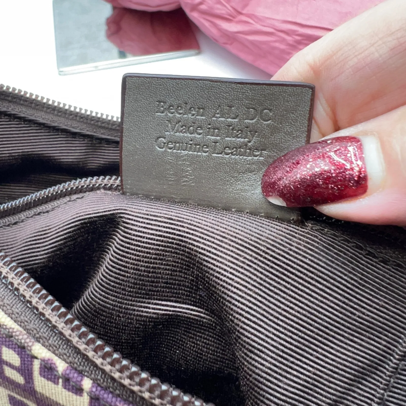 Bally Vintage Monogram Shoulder Bag Y2K Designer Purse Italian Leather Tan - Image 12