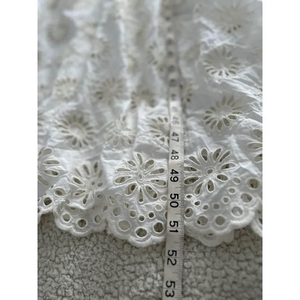 Madewell $198 Embroidered Drop-Waist Maxi Dress Floral Eyelet Ivory Size S - Image 13