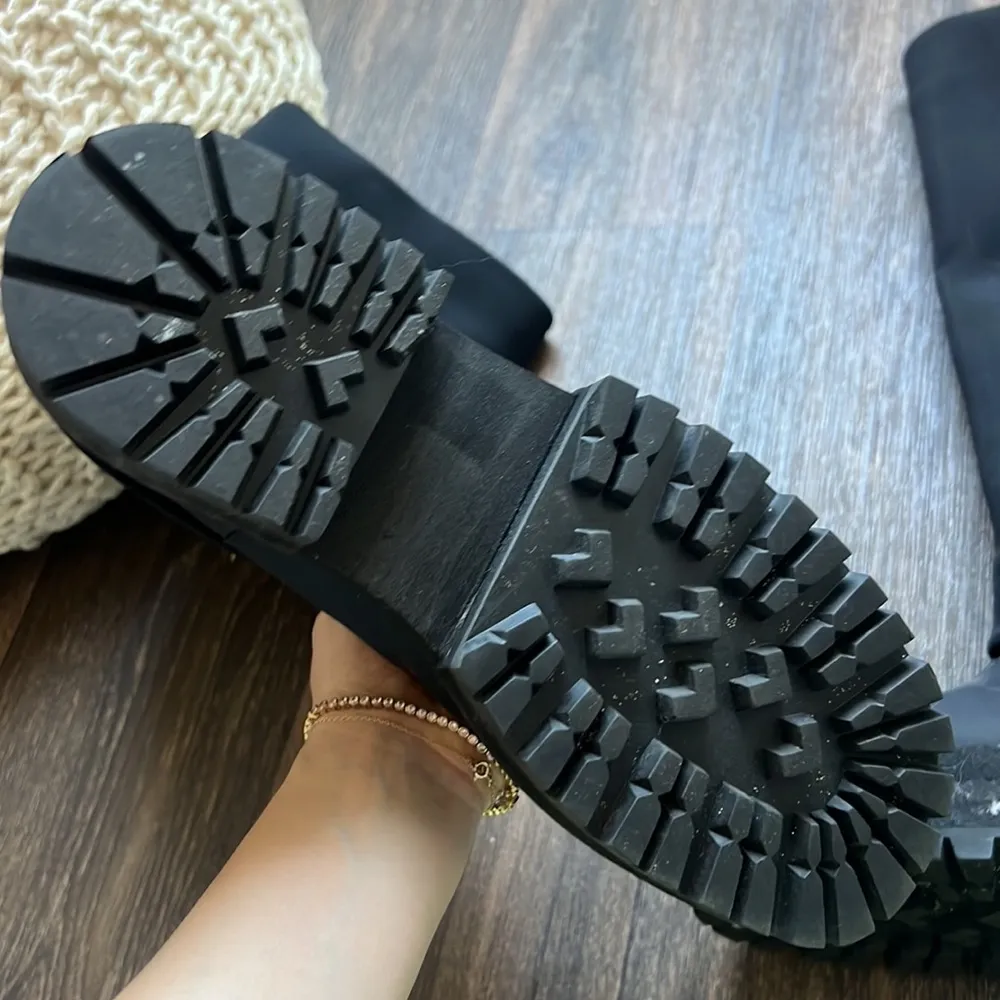 Black Cleia Flatform Neoprene combat boots Size 9 - Image 5