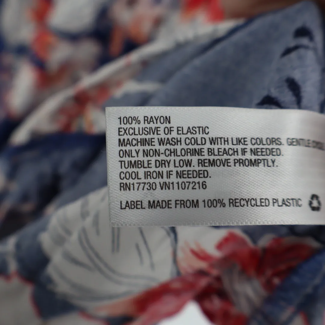 Isabel Maternity Maxi Dress Floral Print Blue Red White Smocked Top XL - Image 4