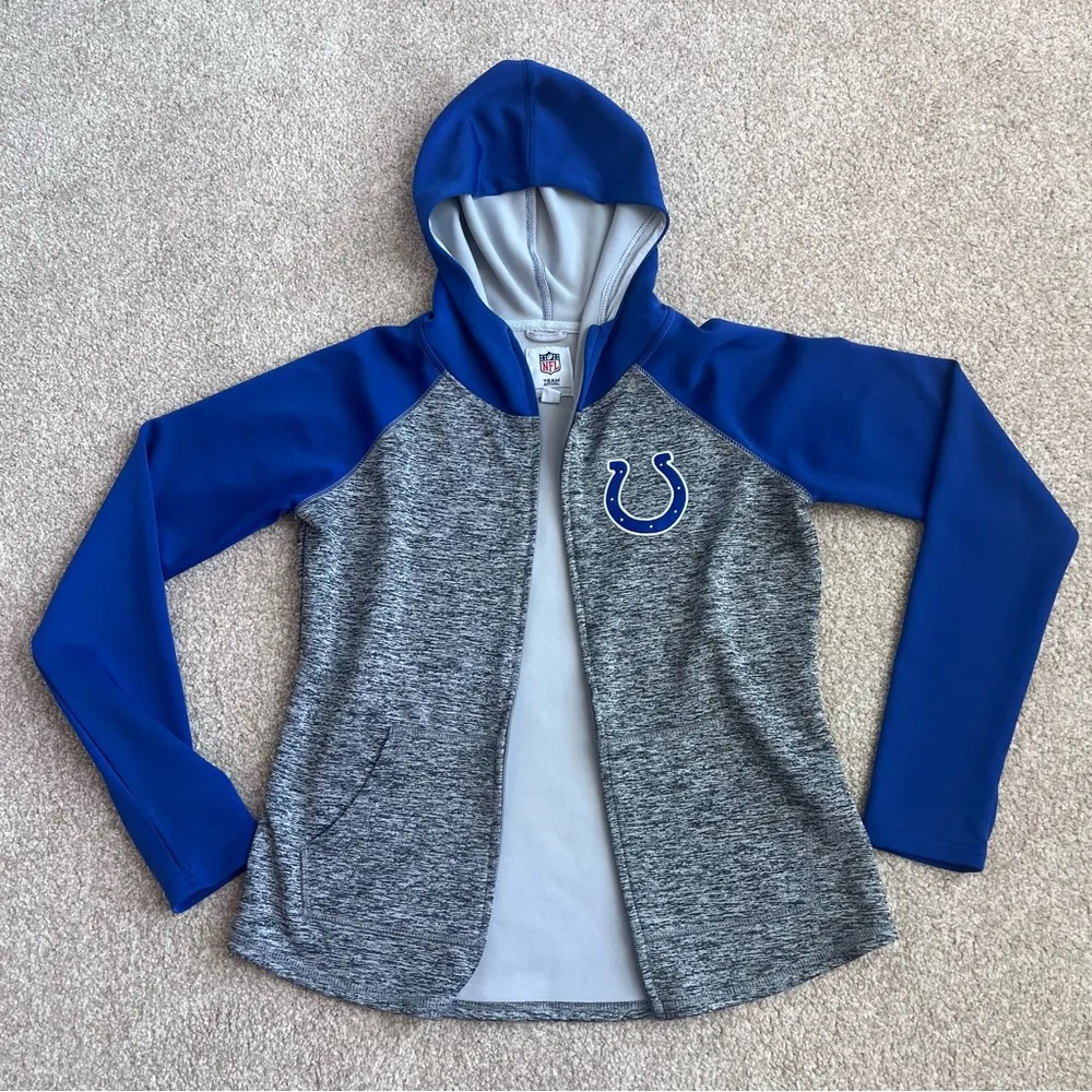 G-III Sports Women's NFL Indianapolis Colts Jacket Grey and Blue Size Medium - Image 6