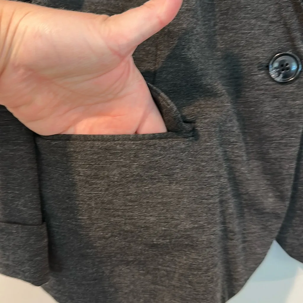 Catherine Malandrino Large Charcoal Gray 3/4 Length Sleeve Blazer Jacket - Image 7