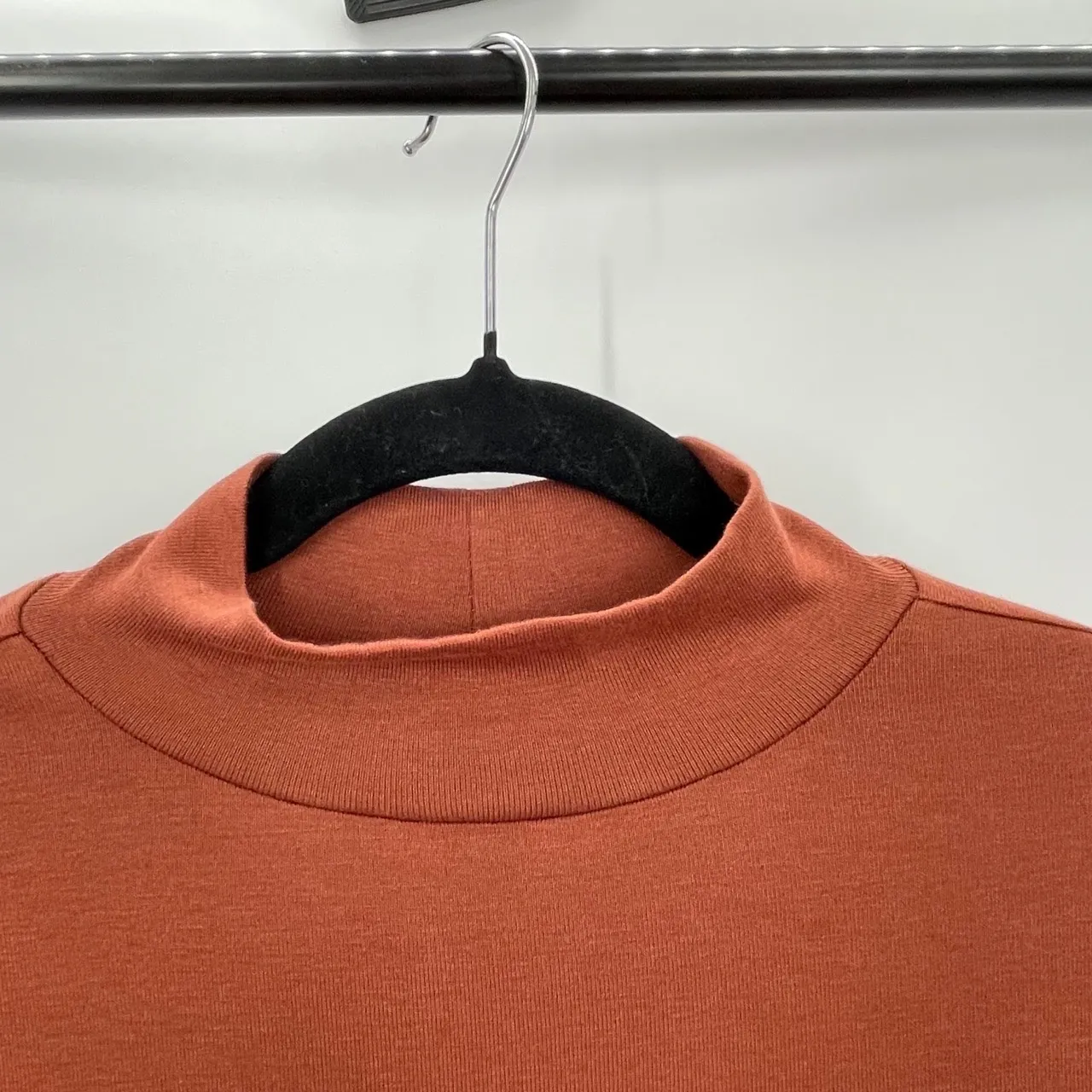 GAP Women's Brown Long Sleeve Mockneck Stretch Knit Tiered Mini Dress‎ Size XS - Image 7