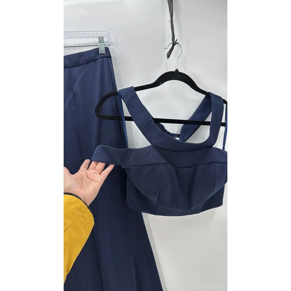Le Femme two piece prom formal event skirt set sz 2 dark blue sexy and classy - Image 5